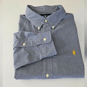 Ralph Lauren Mens Size XXL Blue/White Check Yellow Polo Pony Size Long S…